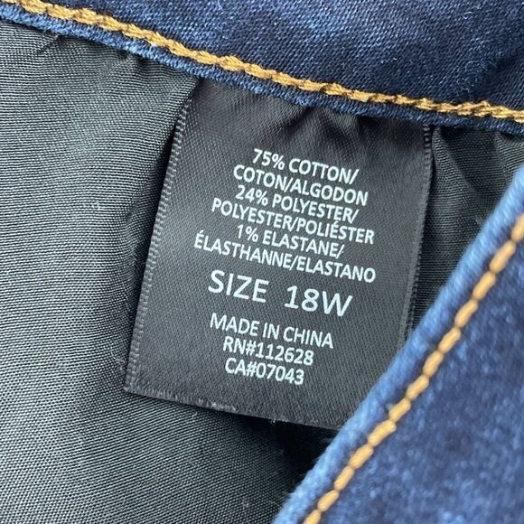 Womens Tahari Dark Wash Denim Jeans Size 18W Cotton Blend 4460 - Picture 4 of 10